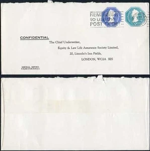 ESCP1001 1/2p und 3p gestempelt auf Bestellung De la Rue Umschlag gebraucht - Bild 1 von 1