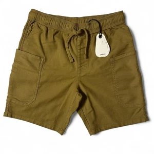 Prana Cuyamaca Short Mens Sz S / 29 / 8 Inseam Retro Olive Elastic Waist NEW - Picture 1 of 7