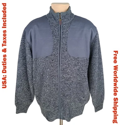 Orvis Mens Gray Wool Knitted Full Zip Lined Hunting Jacket Size L - Image 1 of 4