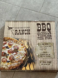 Eddingtons Ranch Round Pizza Stone 13" with serving rack for BBQ Pizza Ovens - Picture 1 of 2