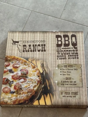 Eddingtons Ranch Round Pizza Stone 13" with serving rack for BBQ Pizza Ovens - Image 1 of 2