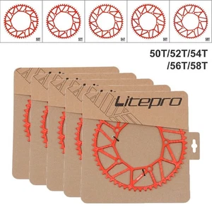 Folding Road Bike Red Hollow 130BCD Chainring 50-58T Narrow Wide Chainwheel - Picture 1 of 21