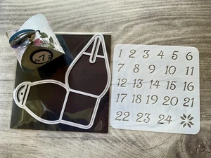 DIY Adventskalender Stanzform Schachtel + Schablone Adventskalenderzahlen - Bild 1 von 3
