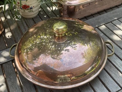 SPRING Switzerland schöne xxl Gourmet Kupfer Servierpfanne mit Deckel  ∅ 38 cm - Bild 1 von 4