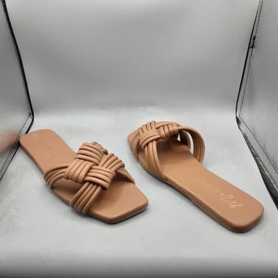 Matisse Samson Slide Sandals Women's 8M Brown Tan Knotted A10 - Image 1 of 4