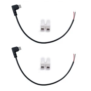 2PCS USB Type C Pigtail 2 Wire Left Right Direction,0.3M/1Ft 22AWG 5V 3A USB...  - Afbeelding 1 van 6