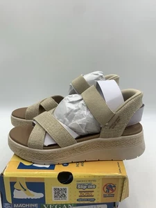 Skechers Slip-ins Women's Size 6 Natural Sandal BOBS Sun Ray “Bright Take” - Picture 1 of 10