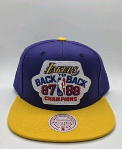 Mitchell & Ness LA Lakers Snapback Sombrero NBA 1987 1988 Campeones Raro - Imagen 1 de 6