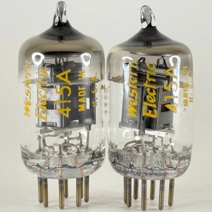 Tested Matched Pair 1973 Western Electric 415A Tubes O Ring Halo Codes 7339 - Picture 1 of 5