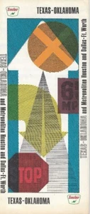1968 SINCLAIR OIL Road Map TEXAS OKLAHOMA Dallas Tulsa San Antonio HemisFair'68 - Picture 1 of 7