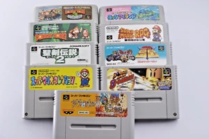 Lot of 9 Nintendo Super Famicom Games Mario Donkey Kong Yoshi Bomberman SNES A11 - Picture 1 of 12