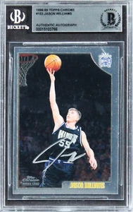 Kings Jason Williams Signed 1998 Topps Chrome #153 Rookie Card BAS Slabbed - Picture 1 of 2