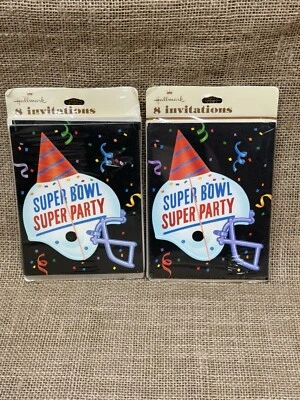 Vintage Hallmark NFL Super Bowl Super Party Invitations - New! - Image 1 of 4