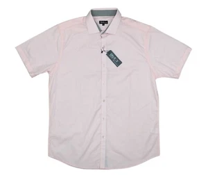 Galaxy Slim Fit Short Sleeve Solid Color Button Down Men's Shirt L NWT Pink - Picture 1 of 2