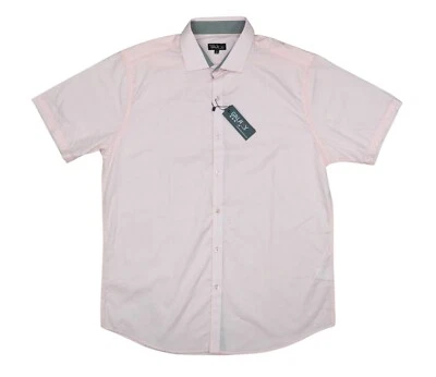 Galaxy Slim Fit Short Sleeve Solid Color Button Down Men's Shirt L NWT Pink - Image 1 of 2