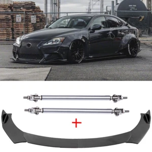 Divisor de labios delantero de fibra de carbono + caña de puntales para Lexus IS250 IS350 IS300 - Imagen 1 de 12