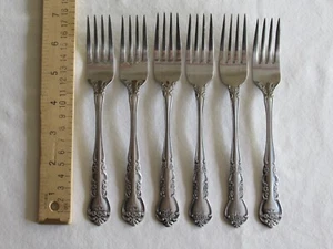 Roberts Rogers Co Korea & Taiwan DELIGHT Stainless Lot of 6x Dinner Forks 6.9" - Picture 1 of 10