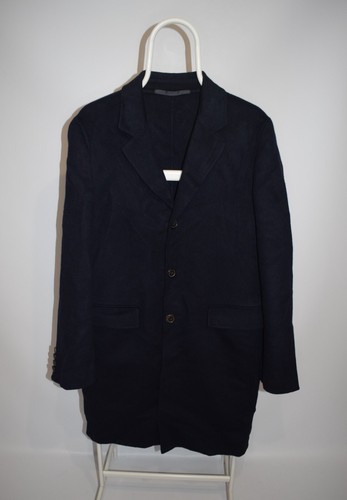 Giacca sopracappotto Prada da donna blu navy lana d'angora taglia 46R