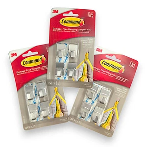 3M Command Stainless Steel Metal Small Hook 0.5lb 4 Pack X3 - Picture 1 of 3