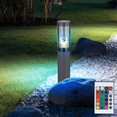 Außenstehlampe Wegelampe Sockelleuchte dimmbar Gartenlampe Fernbedienung LED RGB - Bild 1 von 4