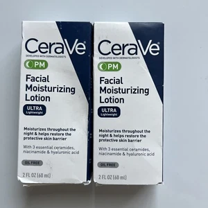 Cerave PM Facial Moisturizing Lotion 2 oz Each  2 Pack - Picture 1 of 2