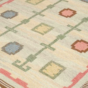 Tappeto kilim svedese scandinavo tessuto piatto 5x7 per soggiorno zona camera da letto - Foto 1 di 3
