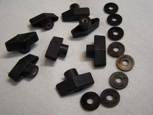 8 tuercas para pulgar tuercas de ala 1/4" agujero ciego de rosca estándar con arandelas de plástico grueso - Imagen 1 de 11
