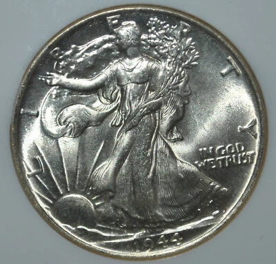 1944-P  50C WALKING LIBERTY HALF DOLLAR NGC MS64 OLD FATTY HOLDER - Image 1 of 4