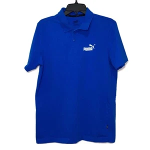 Puma Essential Men's Jersey Polo Size Medium Blue Short Sleeve - Picture 1 of 7