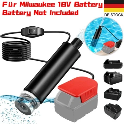 MARKENLOS 120W Akku Elektrische Wasserpumpe Tauchpumpe ÖL Pumpe Für Milwaukee 18V M18 Akku