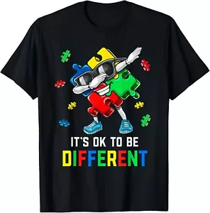 It’s OK To Be Different Dabbing Puzzle Autism Awareness Kids T-Shirt - Picture 1 of 4