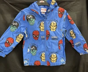 Marvel Heroes Kids Zipper Hooded Rain Jacket AUS Size 4 - Picture 1 of 4
