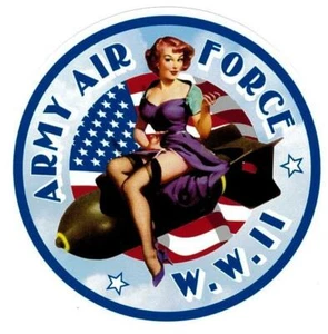 ARMY AIR FORCE PIN UP ADHESIF ( Sticker) - Foto 1 di 1