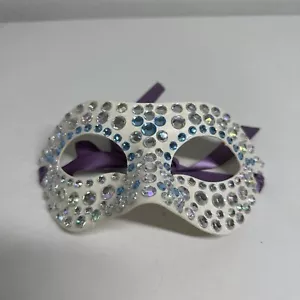 Bohemian White Bleu Purple Venetian Masquerade Ball Mardi Gras Halloween Mask OS - Picture 1 of 5