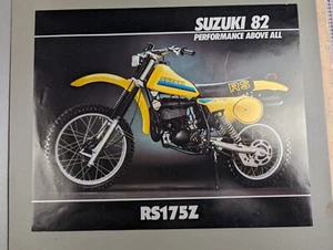 1982 Suzuki RS 175z Motorcycle Advertising Brochure Performance Above All - Foto 1 di 2