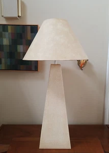Vintage Fredrick Ramond Large 80s Post Modern Beige Cream Metal Lamp - Picture 1 of 10