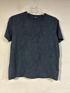 Camiseta Etro Hombre Azul/Negro Floral Paisley Manga Corta Talla L - Imagen 1 de 6