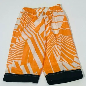 New Vintage Orange/White Toddler Boys Elastic Waist Shorts - Size 10 - Picture 1 of 4
