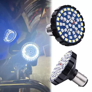 Pair Motorcycle LED 1157 LED Turn Signal Running Light Bulbs For Chopper Bobber - Foto 1 di 12