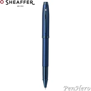 Sheaffer 100 Satin Blue Rollerball Pen With PVD Blue Trim - Picture 1 of 4