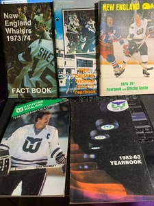 1973-82 new england/hartford whaler NHL LOT (5) YEARBOOKS/MEDIA GUIDES w 1st ye - Picture 1 of 2