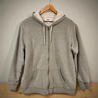 Sudadera con Capucha Sonoma Para Hombre 2XB Gris Sherpa Forrada Cremallera Completa Chaqueta Ropa de Invierno Foto 1 de 4