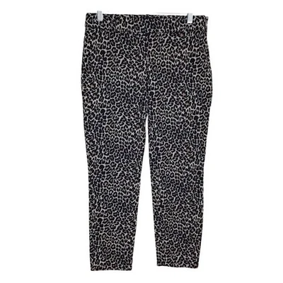 J. Pantalones Crew Para Mujer 6 Winnie Ajustados Tobillo Cortos Cremallera Lateral Estampado Leopardo Foto 1 de 4
