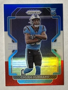 2021 Panini Prizm Rookie Red White & Blue Prizm Chuba Hubbard #355 Rookie RC - Bild 1 von 2