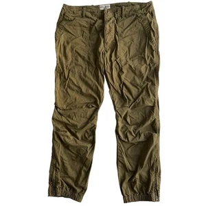 Nili Lotan Henna Cropped Military Olive Green Pants Sz 8 Zip Hem Utility Jogger - Picture 1 of 10