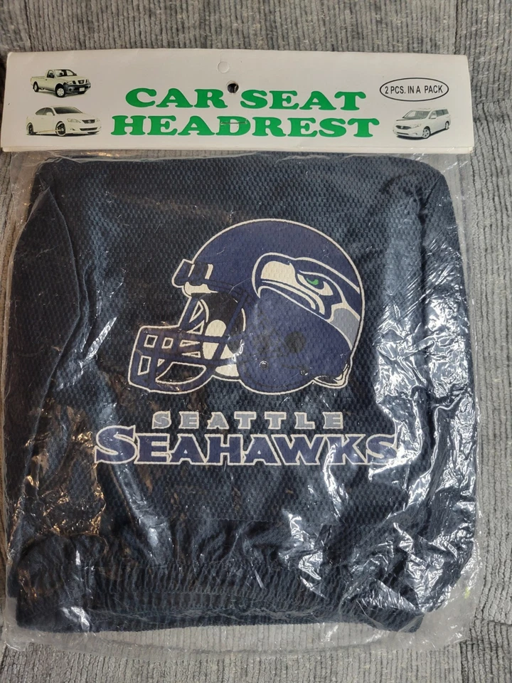 Чехол на подголовник автомобильного сиденья Seattle Seahawks - упаковка 2 шт. - универсальный размер - новый из старых запасов - Изображение 1 из 1
