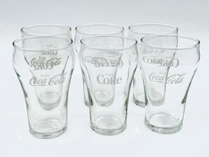 Vtg Enjoy Coca-Cola Coke Matched Classic Logo 4-3/4" 10oz Bell Glass Set of 6 - Picture 1 of 5
