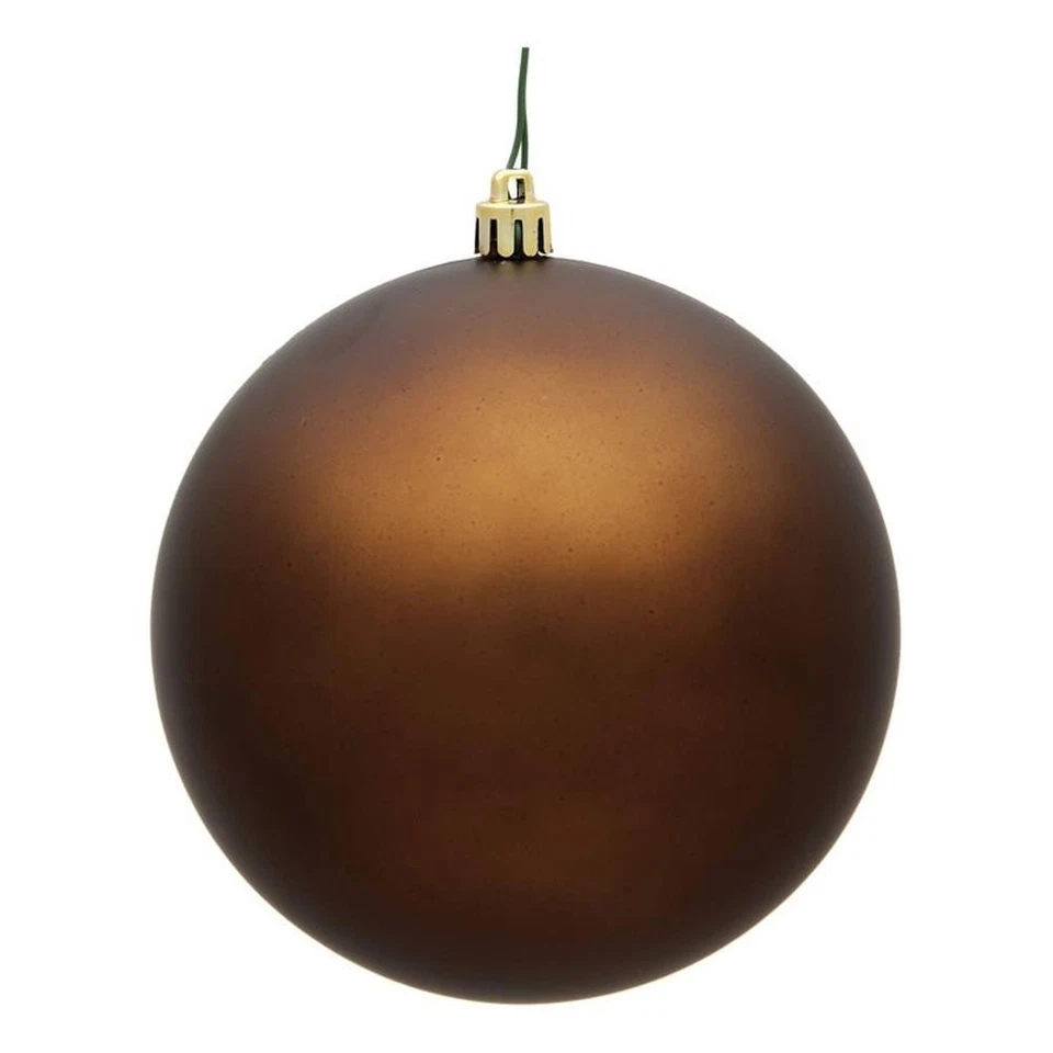 Vickerman 10" Contemporary Plastic Ball Ornament in Matte Mocha Brown - Image 1 of 1