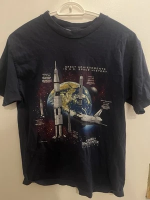 Vintage Y2K Kennedy Space Center Florida Great Achievement Blue Sz M T-Shirt - Image 1 of 4