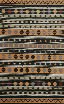 Alfombra grande Kilim a rayas 9x14 turca oriental tejido plano para decoración moderna del hogar Foto 1 de 4